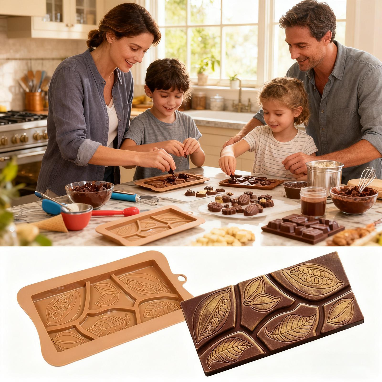 Food Energy Snacks - قالب سيليكون لصنع ألواح الشوكولاتة، مرن