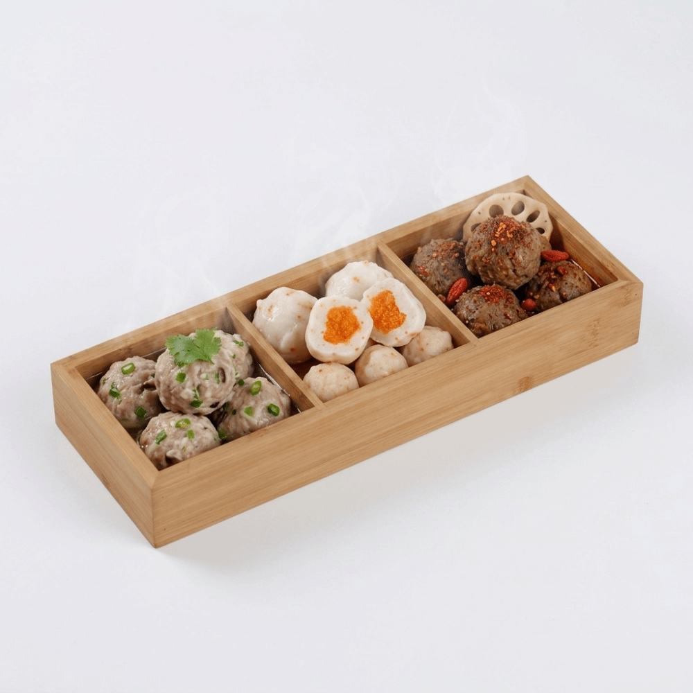 Food Snacks Options - صينية تقديم من الخيزران، صينية وجبات