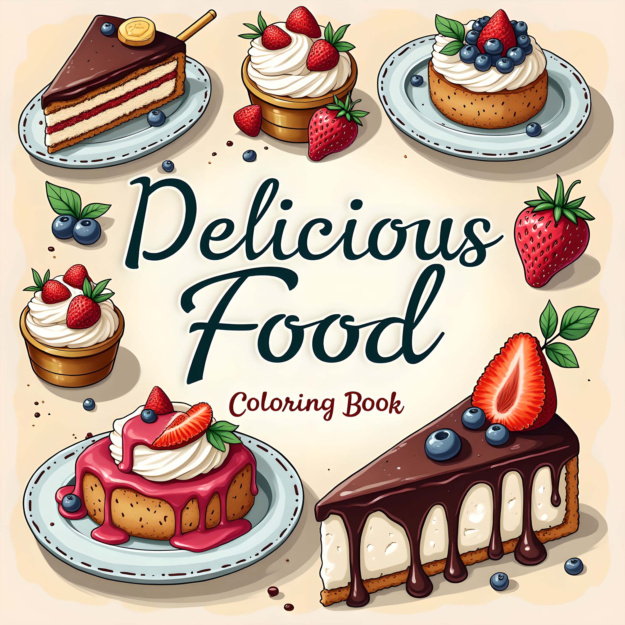 Food Snacks Coloring Book - كتاب تلوين فني بتصميم طعام، 24