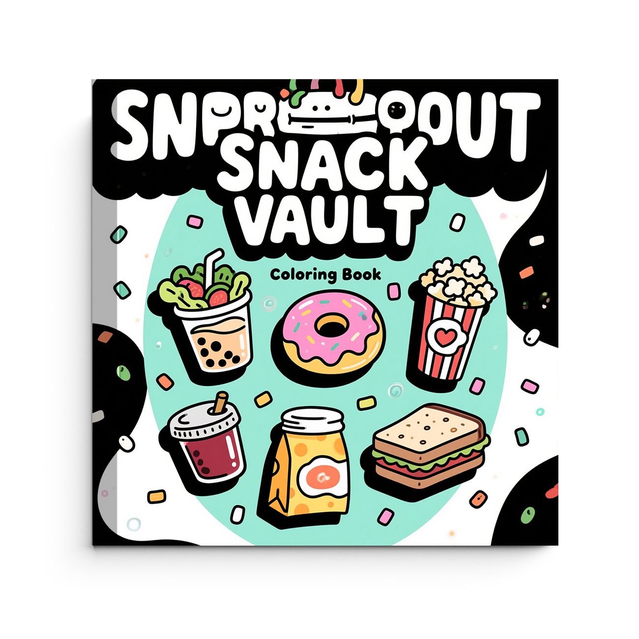 Food And Snacks Coloring Pages - كتاب تلوين سنبروت سناك فولت بتصميمات