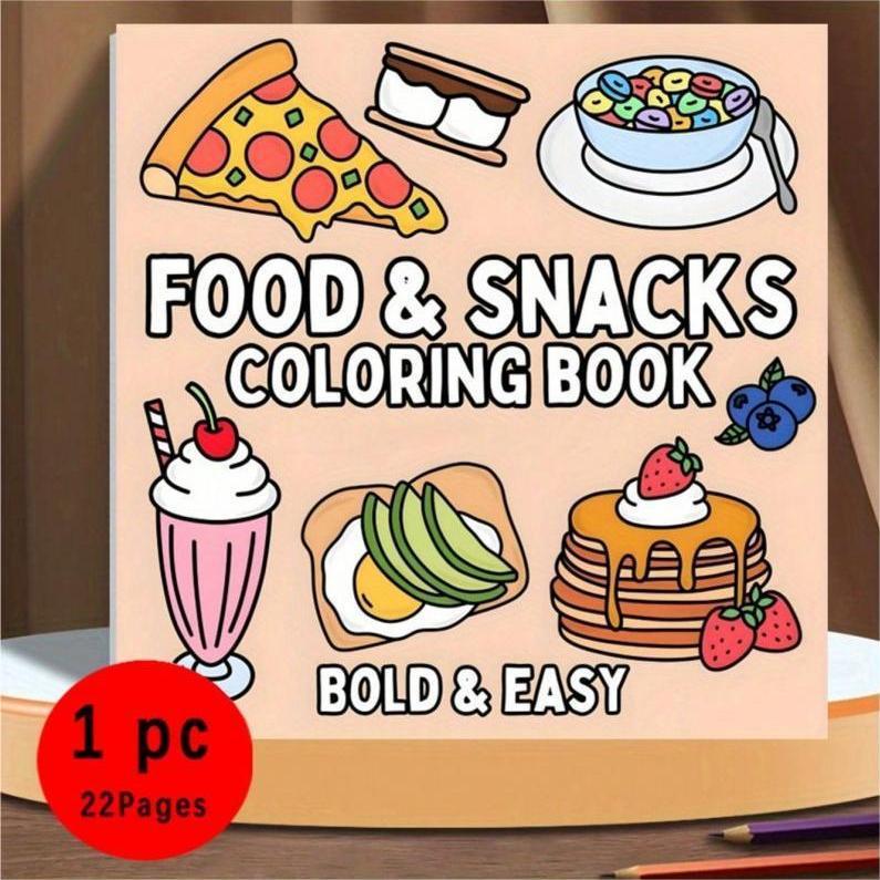 كتاب تلوين جديد بتصميمات الطعا - مراجعة Food Snacks Coloring Book وسعره