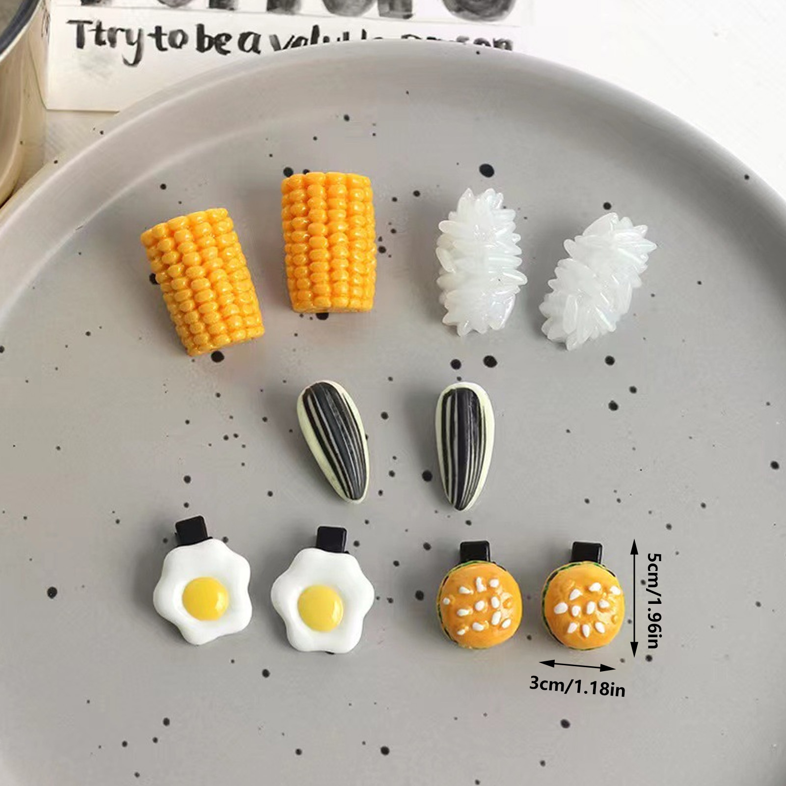 مجموعة مشابك شعر صغيرة بتصميم  - مراجعة Food Or Snacks وسعره