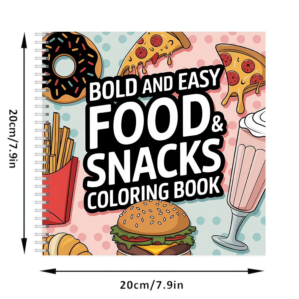 كتاب تلوين سهل للأطعمة والوجبا - مراجعة Food Snacks Coloring Book وسعره