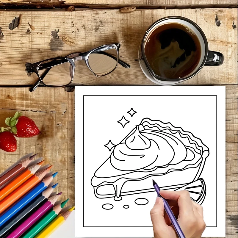 كتاب تلوين سهل للأطعمة والوجبا - مراجعة Food Snacks Coloring Book وسعره
