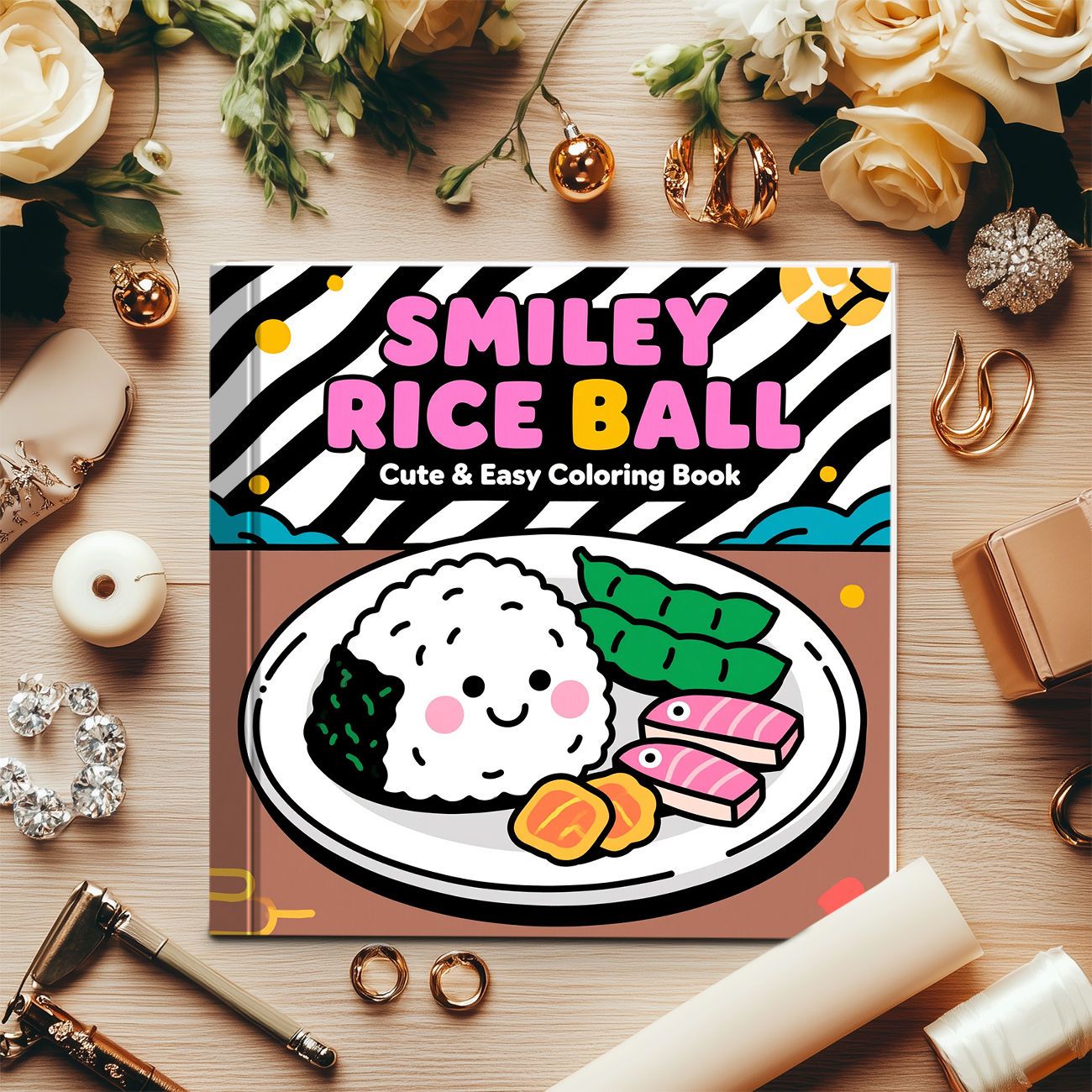 كتاب تلوين كرات الأرز المبتسمة - مراجعة Food Snacks Coloring Book وسعره