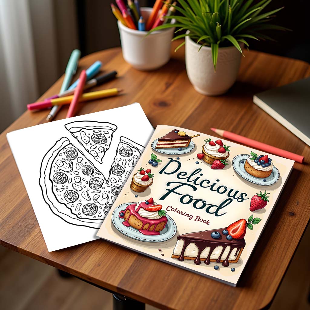 كتاب تلوين فني بتصميم طعام، 24 - مراجعة Food Snacks Coloring Book وسعره