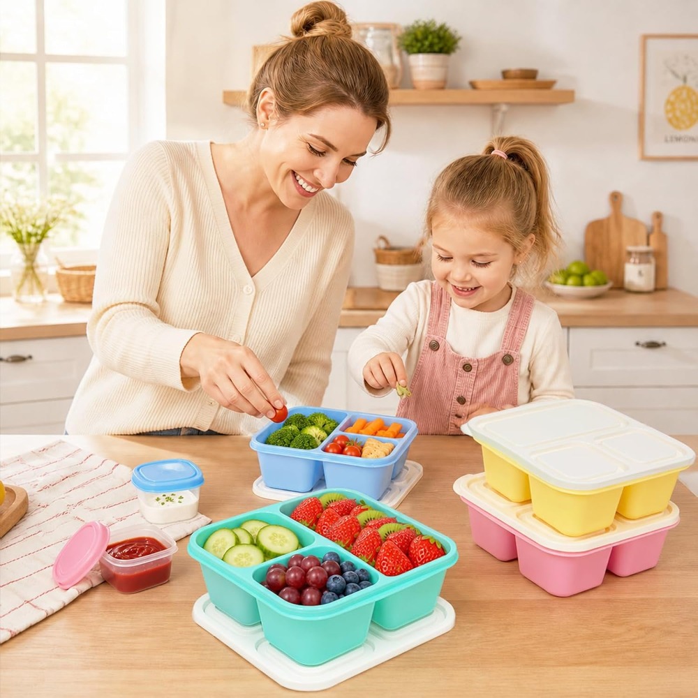 علبة طعام بنتو بثلاثة أقسام لل - مراجعة Healthy Snacks Food وسعره