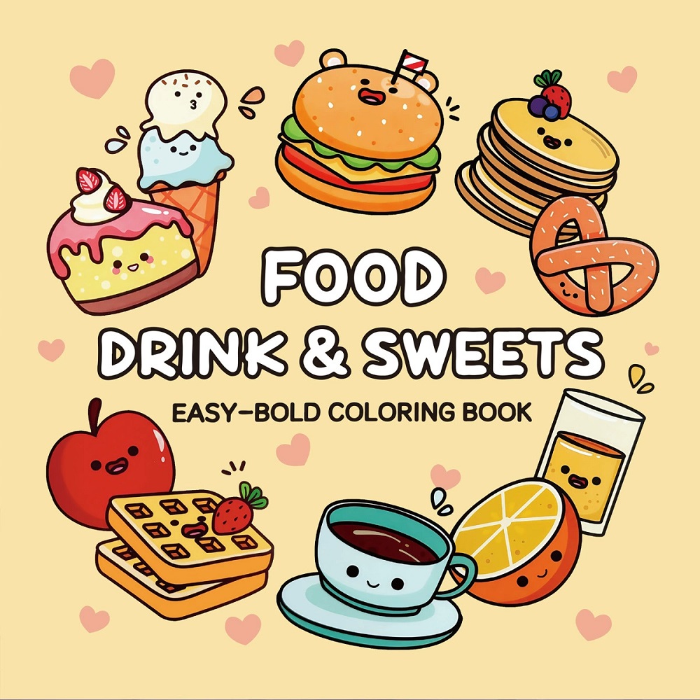 كتاب تلوين سهل الجريء للمشروبا - مراجعة Food Snacks Coloring Book وسعره