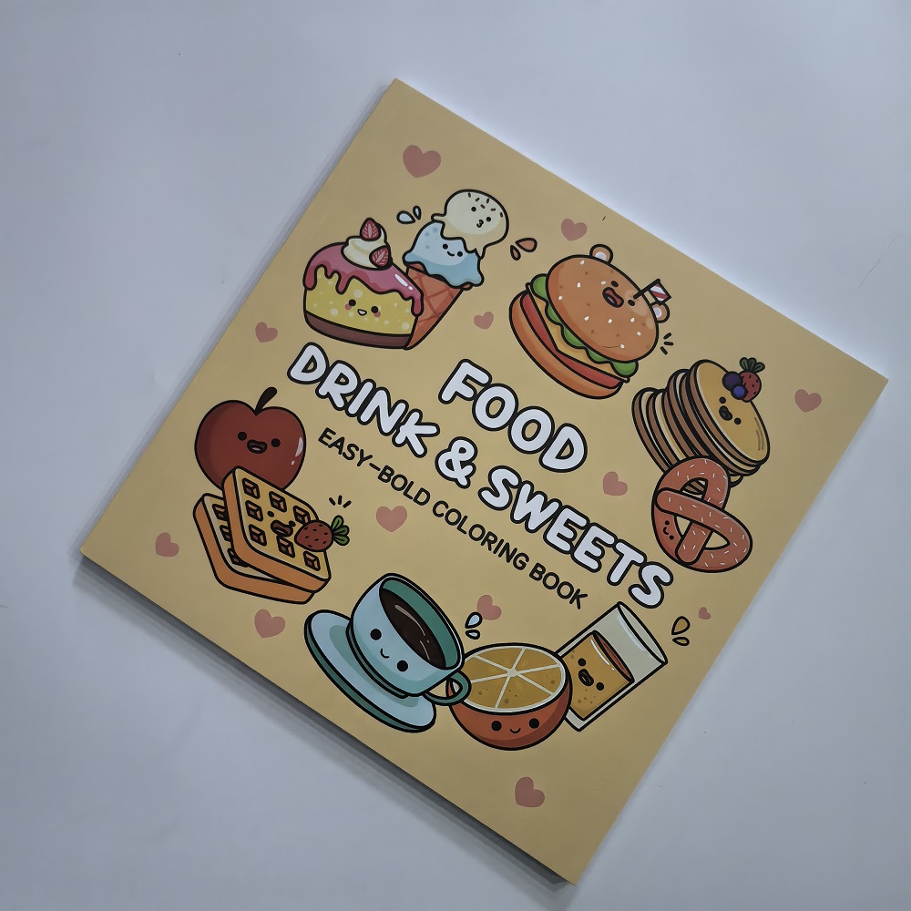 كتاب تلوين سهل الجريء للمشروبا - مراجعة Food Snacks Coloring Book وسعره