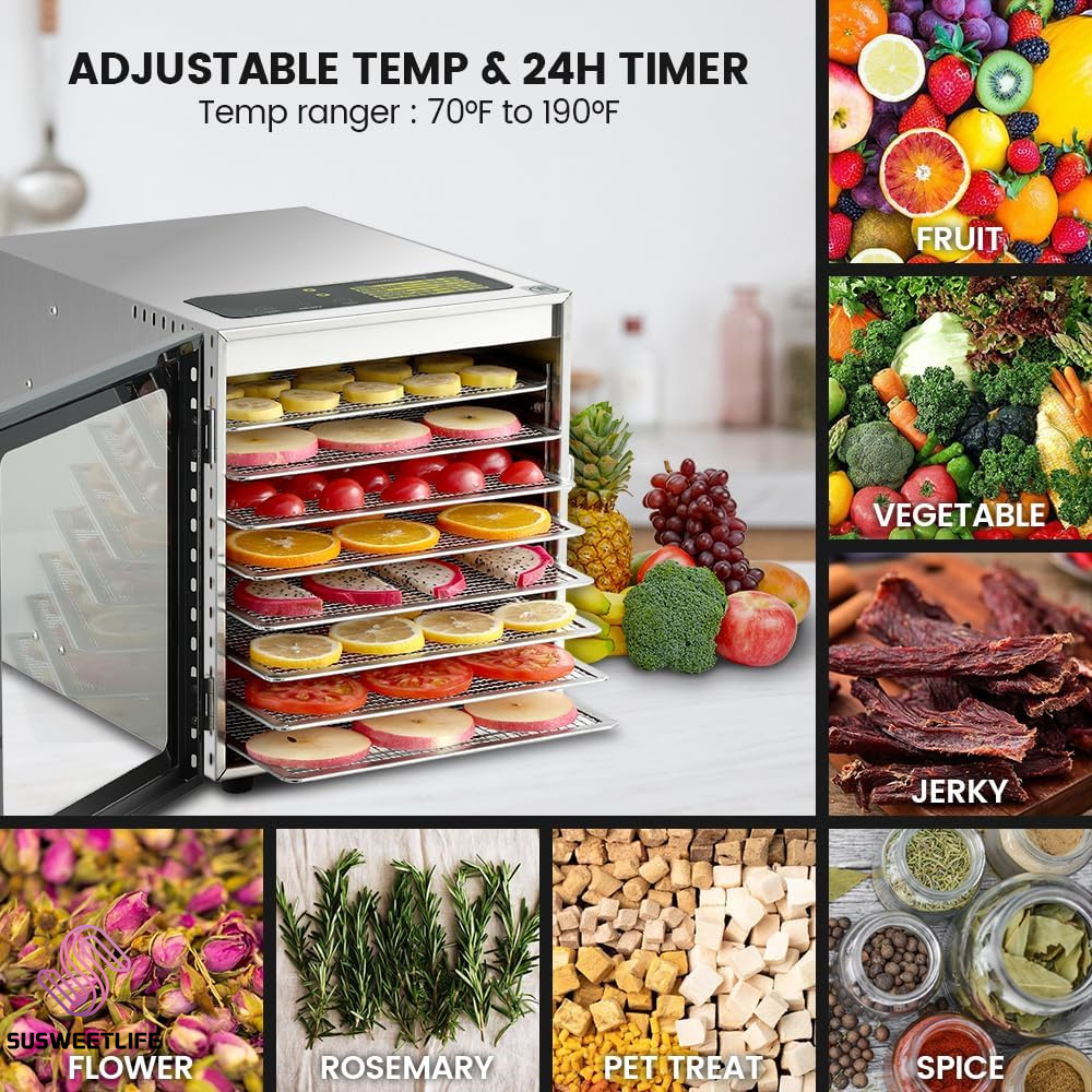 مجفف طعام بسعة كبيرة 500 واط م - مراجعة Healthy Snacks Food وسعره