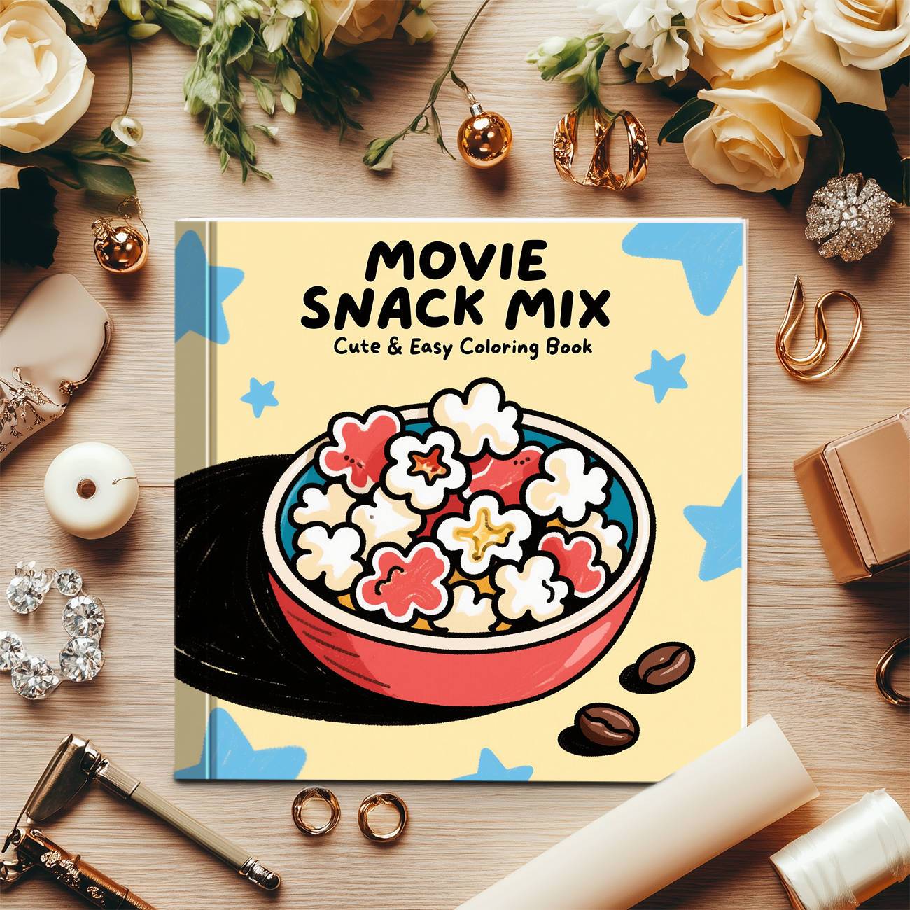 وعاء فشار وجبات سينمائية متنوع - مراجعة Food Snacks Coloring Book وسعره