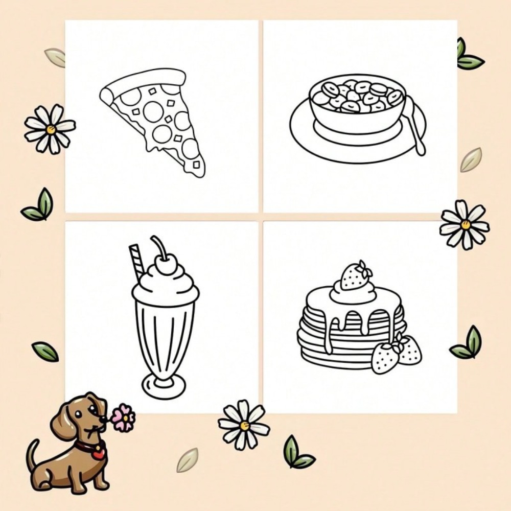 كتاب تلوين الطعام والوجبات الخ - مراجعة Food And Snacks Coloring Pages وسعره
